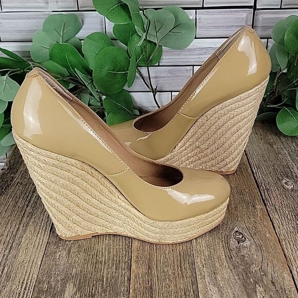 Steve Madden Marryy patent leather wedge espadrilles Size 9 - Picture 4 of 10